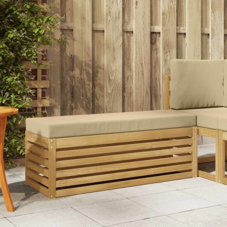 Външна табуретка Бяло 115 x 43 x 45 см Солидно акациево дърво