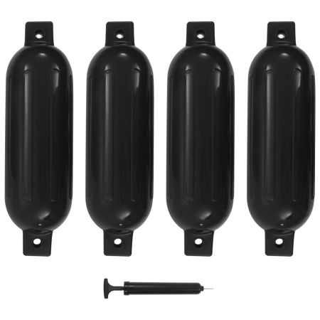 Броня за лодка 4 бр черна 51x14 см PVC