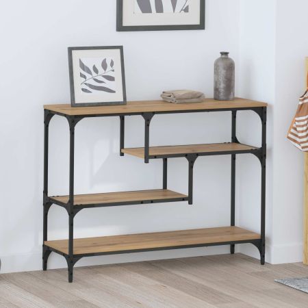 Конзолна маса с рафт Дъб 100 x 30 x 75 см Инженерно дърво