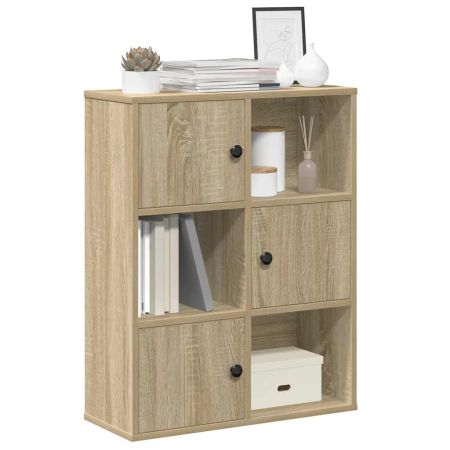 Библиотека, сонома дъб, 60x24x76,5 см, инженерно дърво
