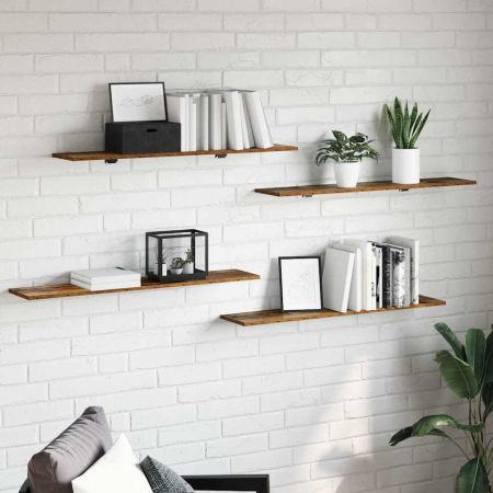 Етажерка Борд 4 pcs Кафяво 100 x 20 x 1,5 cm Инженерно дърво