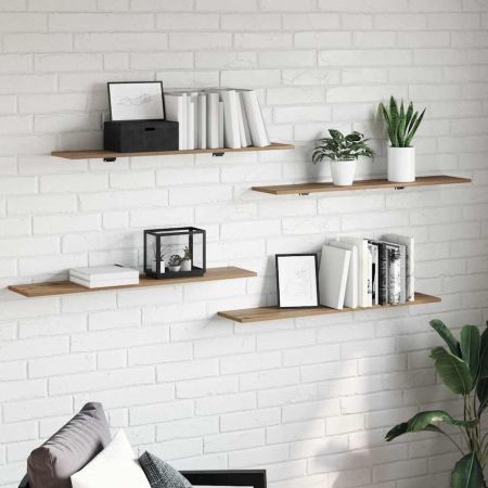 Етажерка Борд 4 pcs Кафяво 100 x 20 x 1,5 cm Инженерно дърво