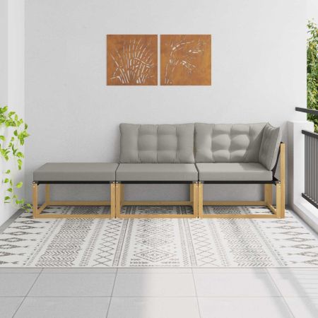 Комплект дивани за открито Бяло и светлосиво 241,5 x 83 x 73 см