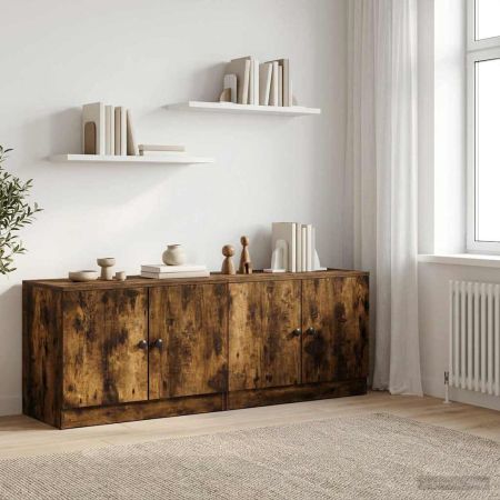 Шкаф за легло със съхранение 2 pcs Пушена Дъб 66 x 35 x 48 см