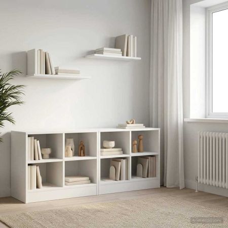Шкаф за легло 2 pcs Бяло 66 x 33 x 48 см Инженерна дървесина