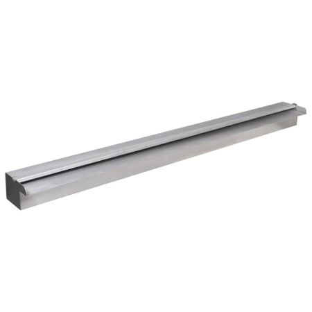 Правоъгълен фонтан за басейн, LED, неръждаема стомана, 90 см