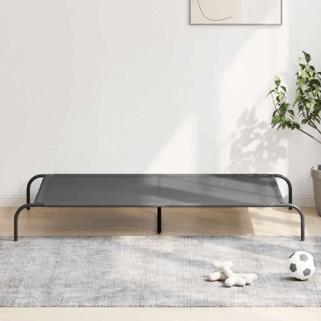 Повдигнато легло за кучета сиво 150x90x20 cm Текстилен стомана