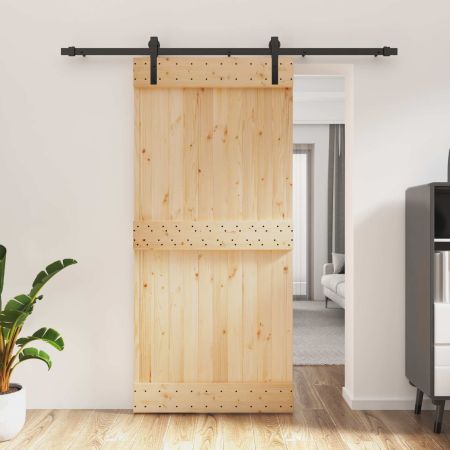Преплъзваща се врата Естествено и черно 95 x 210 cm