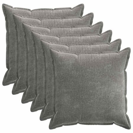 Калъфка за възглавница 6 pcs HOUTEN Тъмносиво 80 x 80 cm