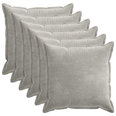 Калъфка за възглавница 6 pcs HOUTEN Светлосиво 80 x 80 cm
