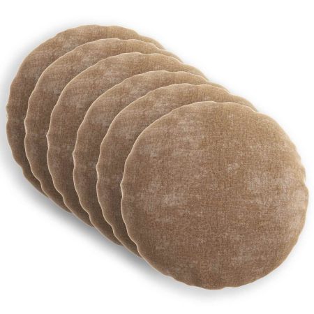 Калъфка за възглавница 6 pcs HEERLEN Кафяво Ø 30 cm Тъкан Шенил