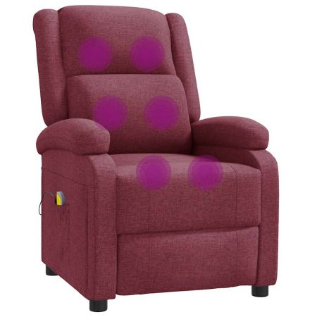 Wingback масажен стол, виненочервен, текстил