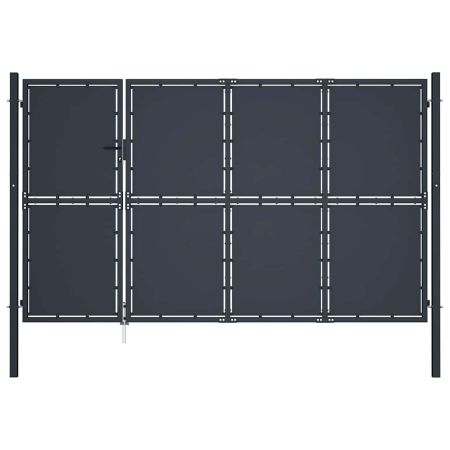 Градинска порта от стомана 350x200 см, антрацит