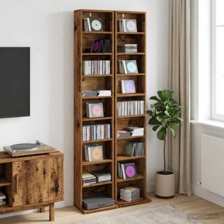 Кабинет за CD 2 бр. Старо дърво 33 x 23,5 x 175 см