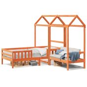 Комплект легло и пейка с покрив, 100x200 см, бор масив