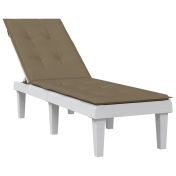 Възглавница за стол шезлонг меланж таупе (75+105)x50x3 см плат