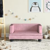 Детски диван, розов, 60x40x30 см, кадифе