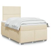 Боксспринг легло с матрак, кремаво, 120x190 см, плат