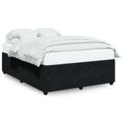 Рамка за легло, черна, 140x190 см, кадифе