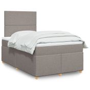 Боксспринг легло с матрак, таупе, 120x200 см, плат