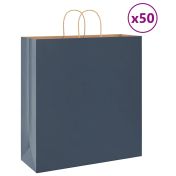 Хартиени торбички 50 бр с дръжки сини 45x17x48 см