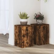 Стойки за растения 2 бр опушен дъб 20x20x30 см инженерно дърво