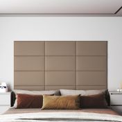 Стенни панели 12 бр капучино 60x30 см изкуствена кожа 2,16 м²