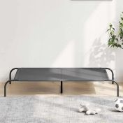 Повдигнато легло за кучета сиво 130x80x20 cm Текстилен стомана