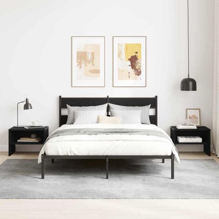 Нощен шкаф 2 pcs Черен дъб 40 x 40 x 30 cm Инженерно дърво