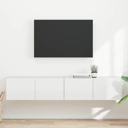 TV стенен шкаф 2 pcs Гланц бяло 60 x 31 x 29.5 см