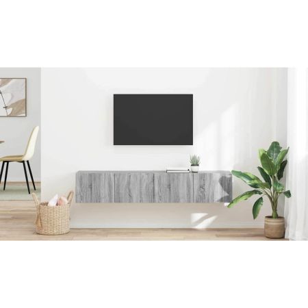 TV стенен шкаф 2 pcs Сив Сонома 60 x 31 x 29.5 см