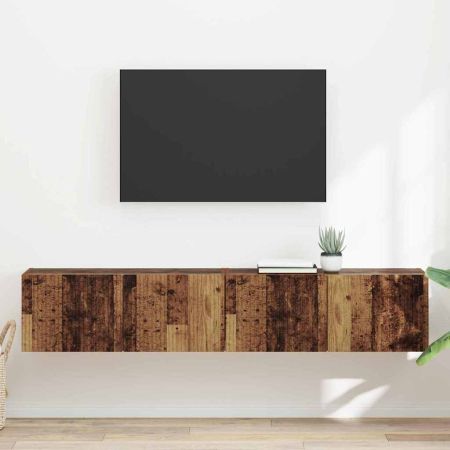 TV стенен шкаф 2 pcs Старо дърво 60 x 31 x 29.5 см