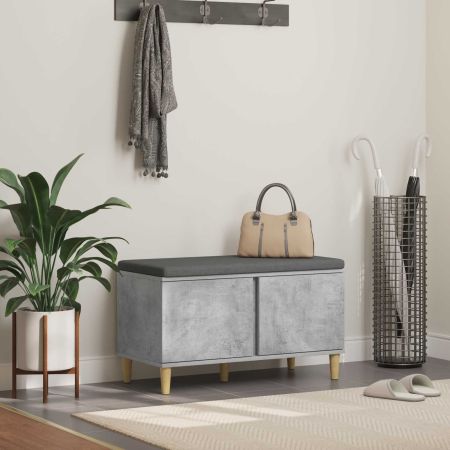 Пейка за коридор с възглавница Циментено сиво 60 x 38 x 46 см