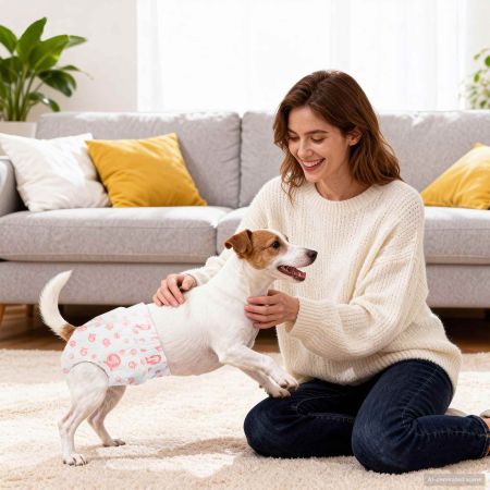 Еднократна дамска пелена за кучета 30 pcs Бял XS