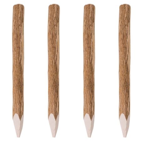 Заострени оградни колове, 4 бр, лешниково дърво, 90 см