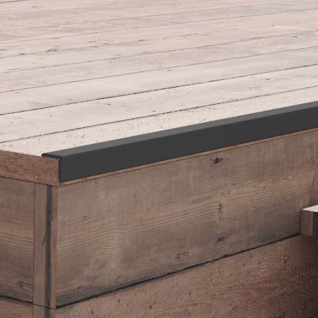 5 бр ъглови лайстни за настилка WPC 170 см черни