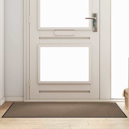 Мат за врата Бежов и черен 90 x 150 cm Полипропилен и винил