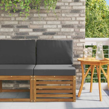 Среден диван за открито Солидно акациево дърво Естествен