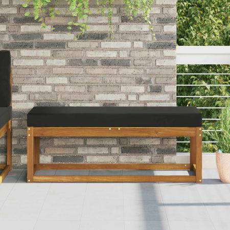 Възглавница за открито седалка Черен 111,5 x 40 x 8 см