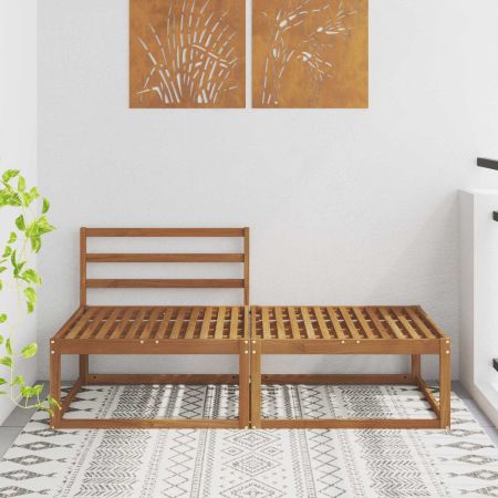 Секционен диван 2 Брой Естествен Солидно акациево дърво