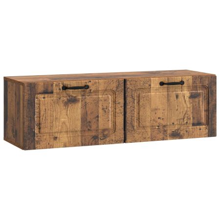 Стенно монтиран ТВ шкаф Старо дърво 98 x 31 x 30 см