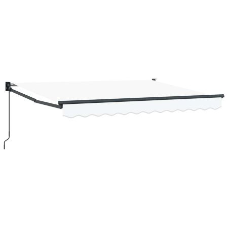 Ръчен сгъваем навес Бял 2,5 x 2 m Полиестер с PU покритие