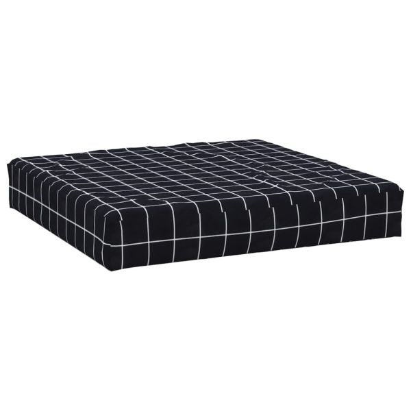 Палетна възглавница черно каре 60x60x8 см Оксфорд плат