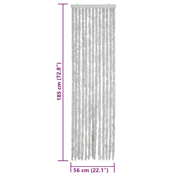 Ресни за врата против мухи, сиво, 56x185 см, шенил