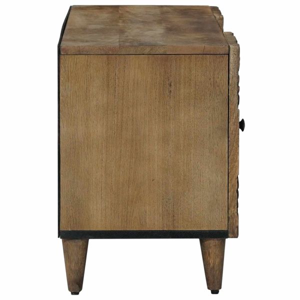 ТВ шкаф Кафяво 105 x 33,5 x 46 см Солидно мангово дърво