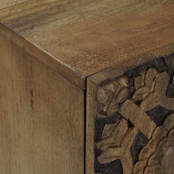 ТВ шкаф Кафяво 105 x 33,5 x 46 см Солидно мангово дърво