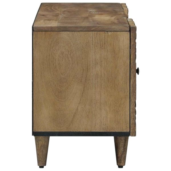 ТВ шкаф с врата Кафяво 105 x 33,5 x 46 см Солидно мангово дърво