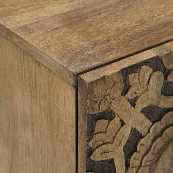 ТВ шкаф с врата Кафяво 105 x 33,5 x 46 см Солидно мангово дърво