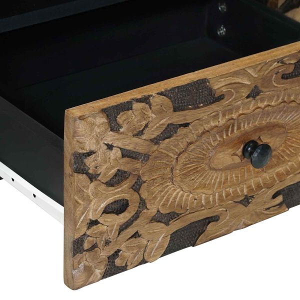 ТВ шкаф с врата Кафяво 105 x 33,5 x 46 см Солидно мангово дърво