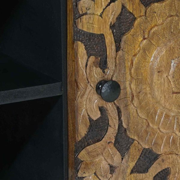 ТВ шкаф с рафт Кафяво 80 x 31,5 x 46 см Солидно мангово дърво